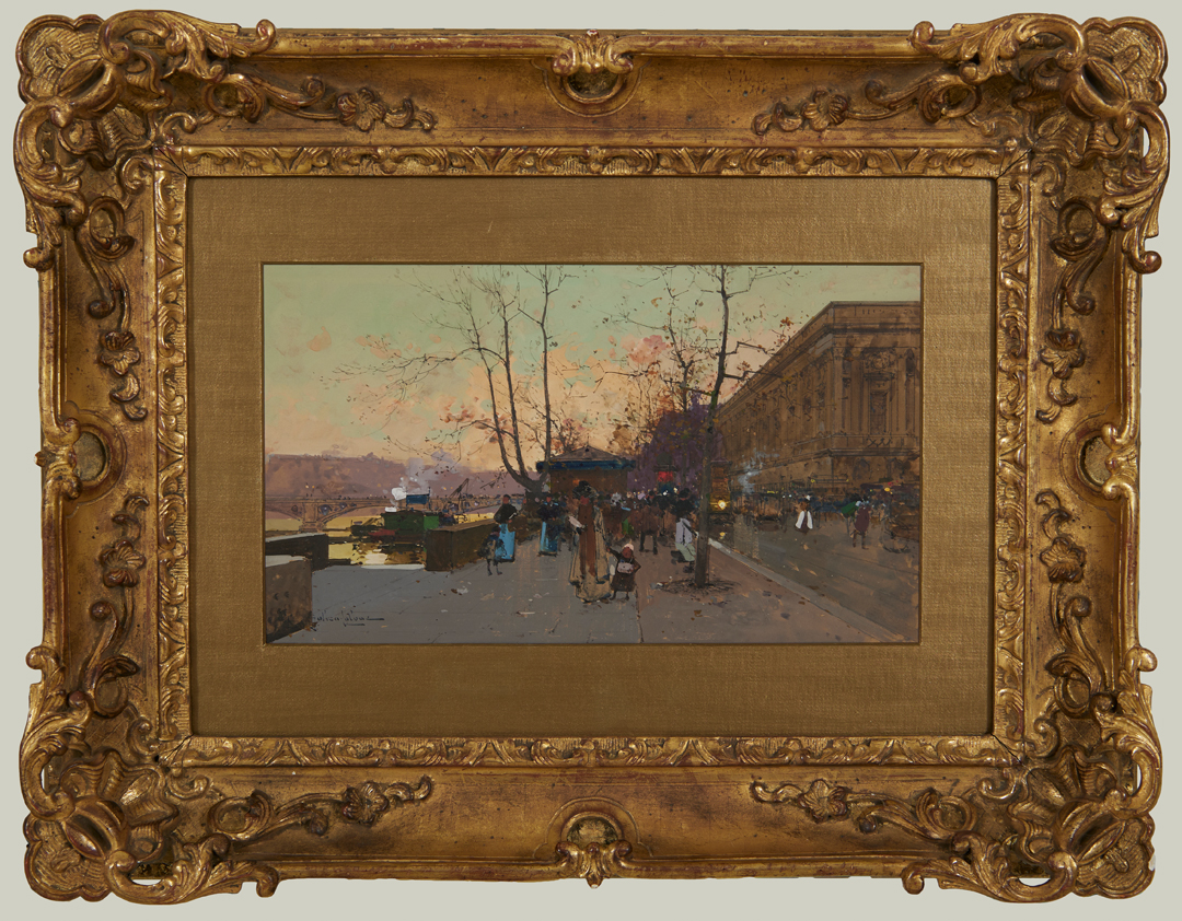 The Banks of the Seine near Chatelet by Eugene Galien Laloue