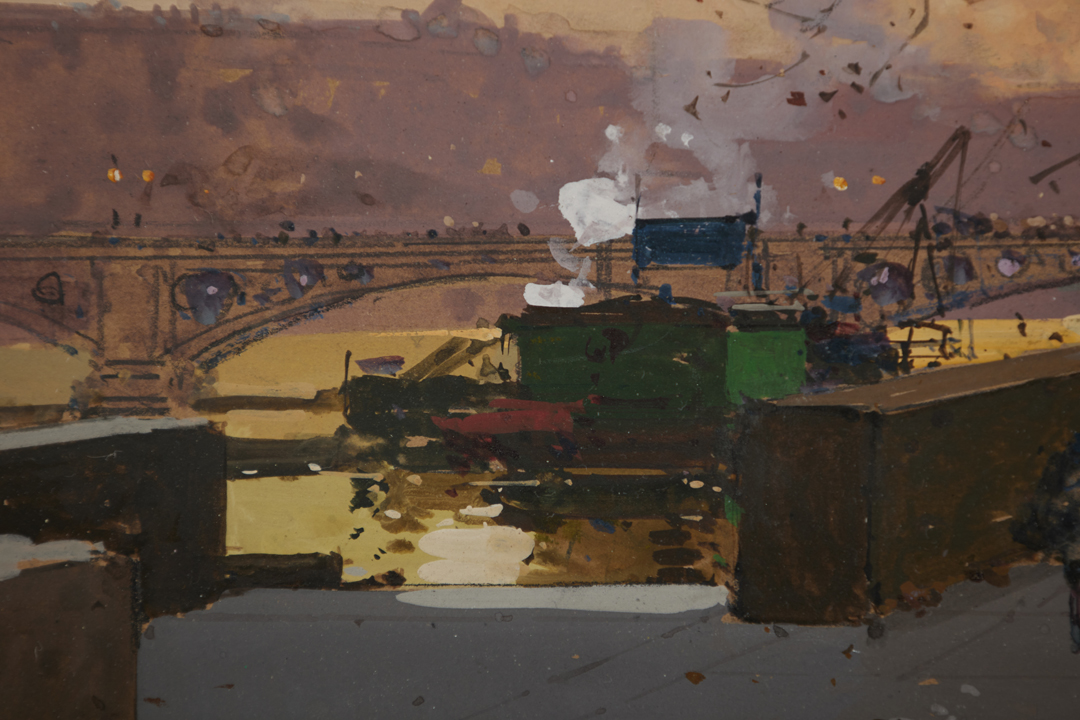 The Banks of the Seine near Chatelet by Eugene Galien Laloue