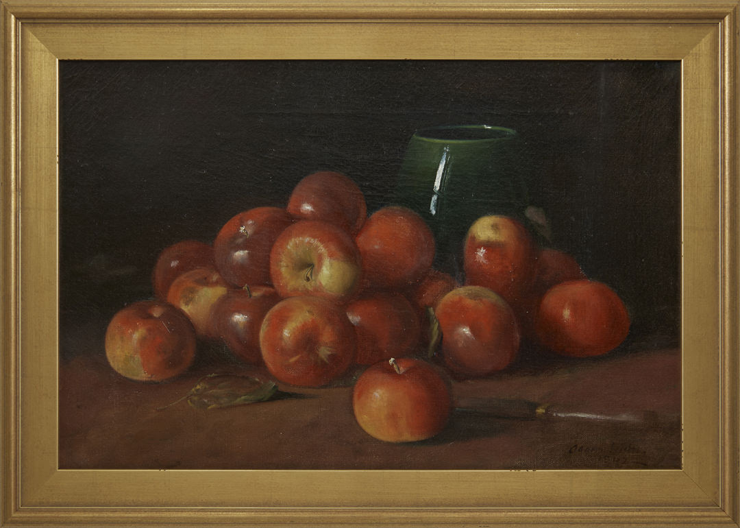 Still Life with Apples and Green Vase by Adam Lehr