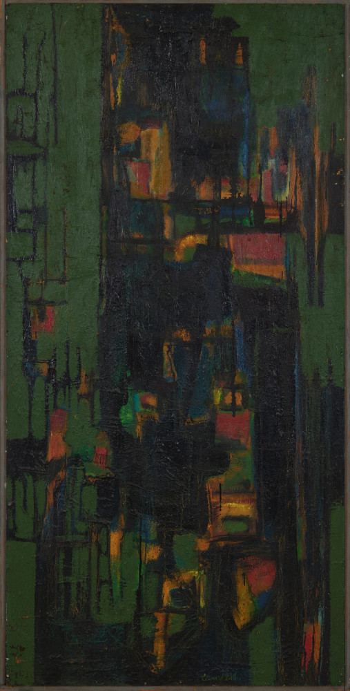 Abstract in Green and Black by Leonard Lieb