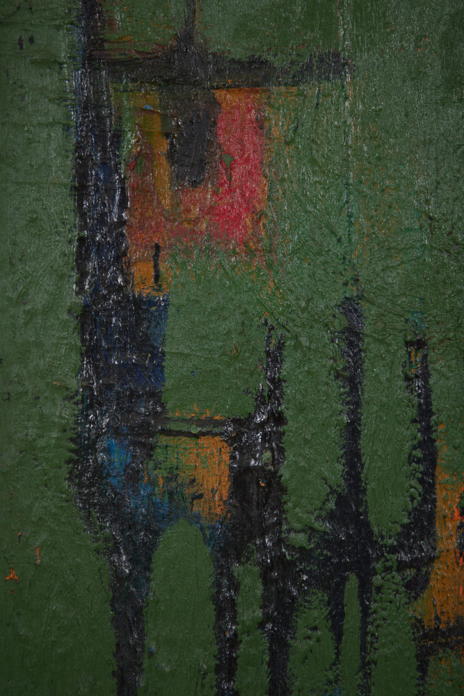 Abstract in Green and Black by Leonard Lieb