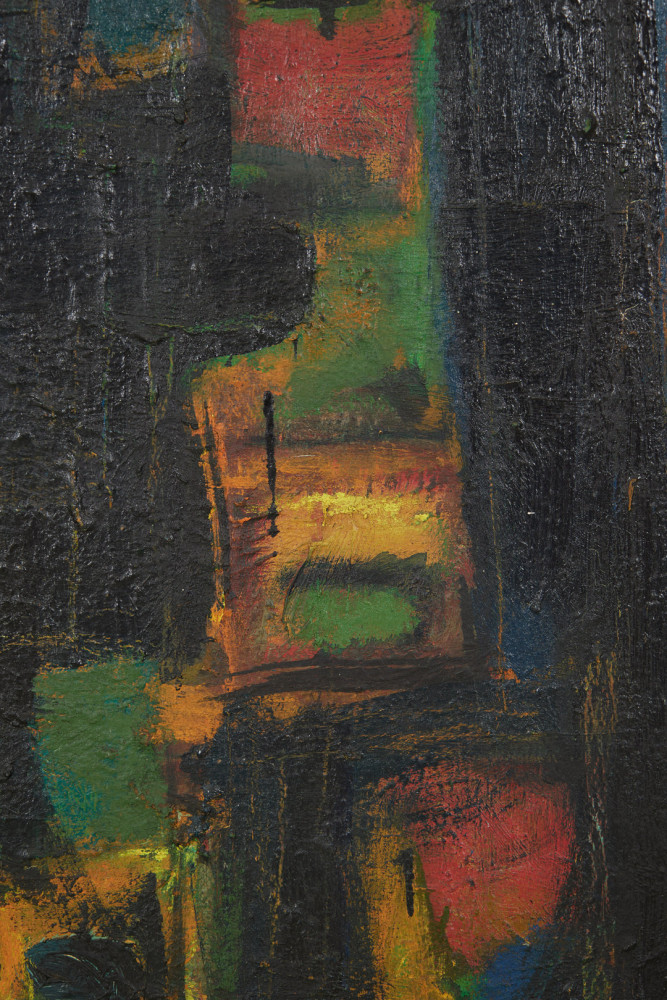 Abstract in Green and Black by Leonard Lieb