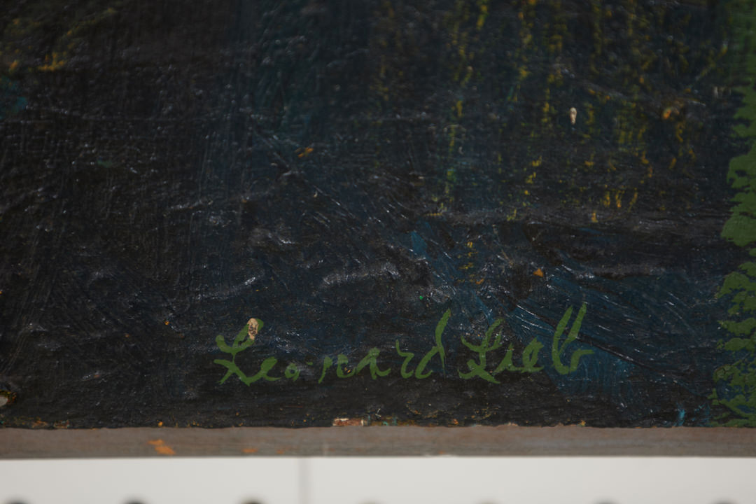 Abstract in Green and Black by Leonard Lieb