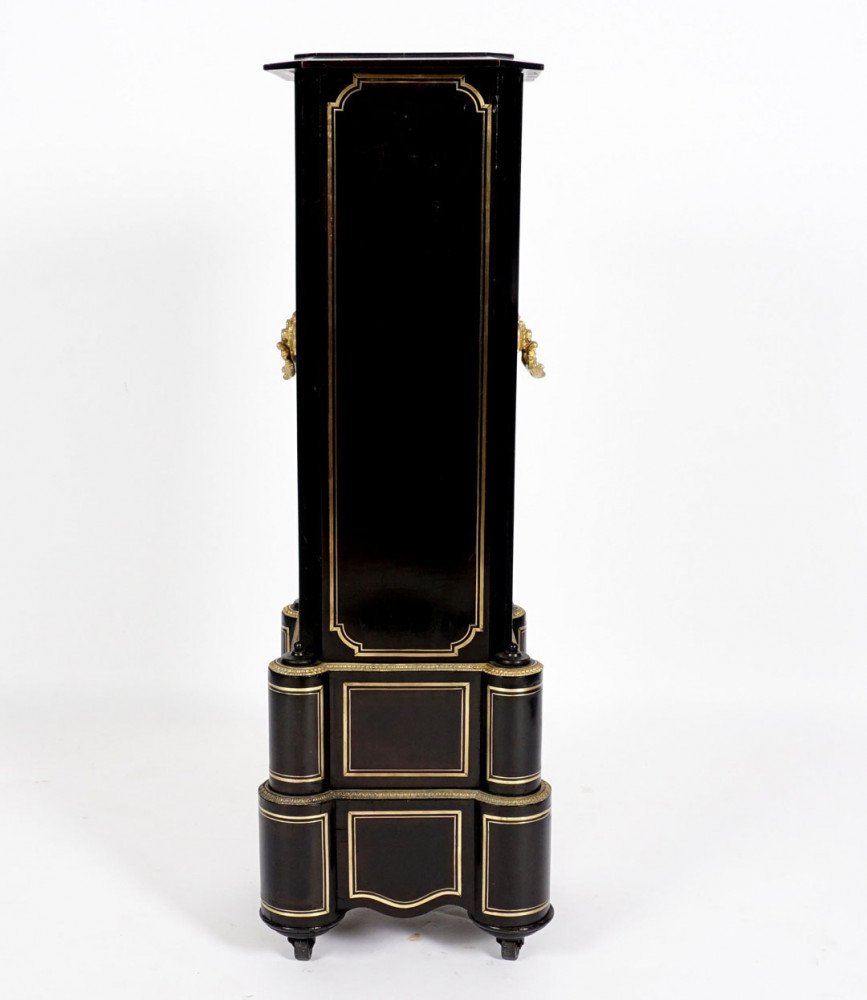French Napoleon III Inlaid Ebonized Pedestal