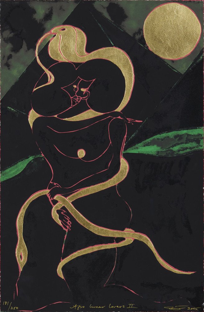 Afro Lunar Lovers II by Chris Ofili