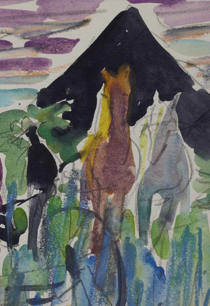 Horse in Field with Farmer by Joseph Benjamin O’Sickey