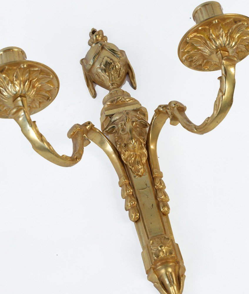 Pair Louis XVIth French Gilt Bronze Wall Sconces by 18th Century French School