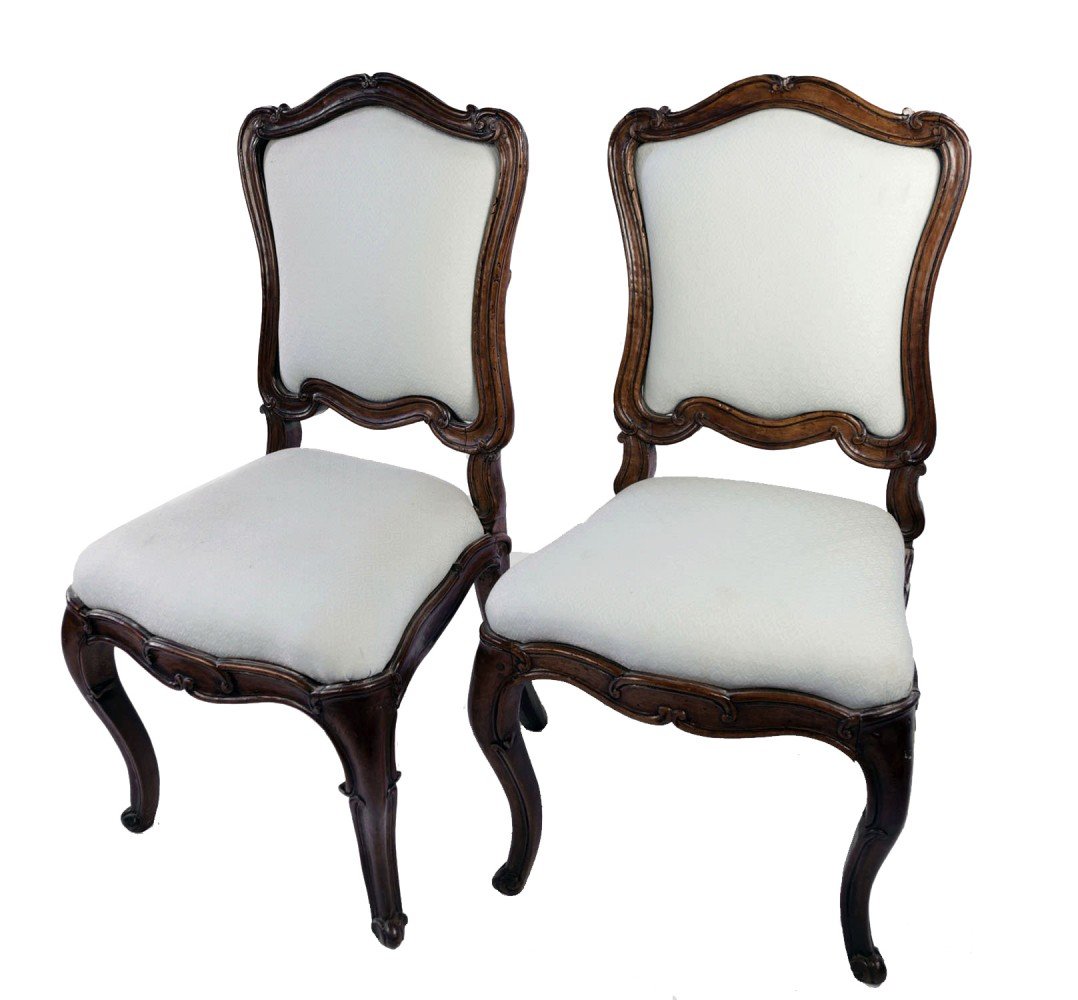 Pair of 18th Century French Walnut Side Chairs