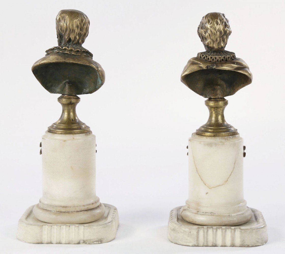 Pair Grand Tour Marble and Bronze Busts