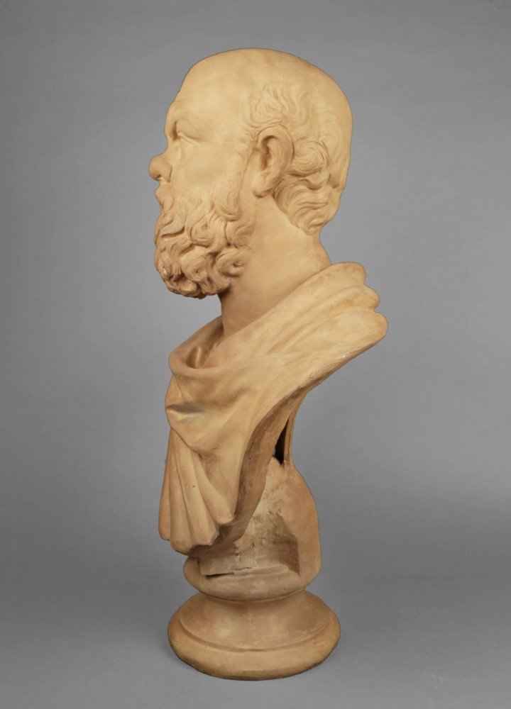 Pair of Terracotta Busts of Diogenes and Socrates by 20th Century Italian School