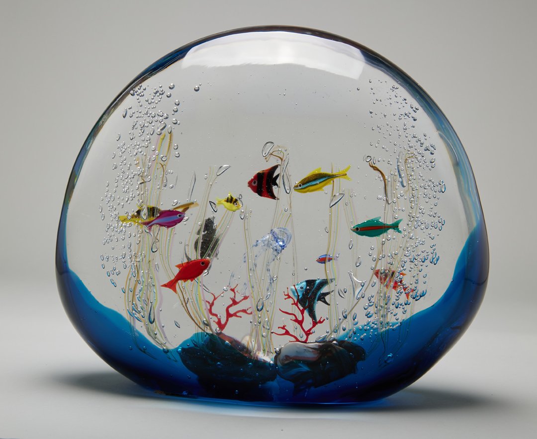 Murano Glass Aquarium by Elio Raffaelli