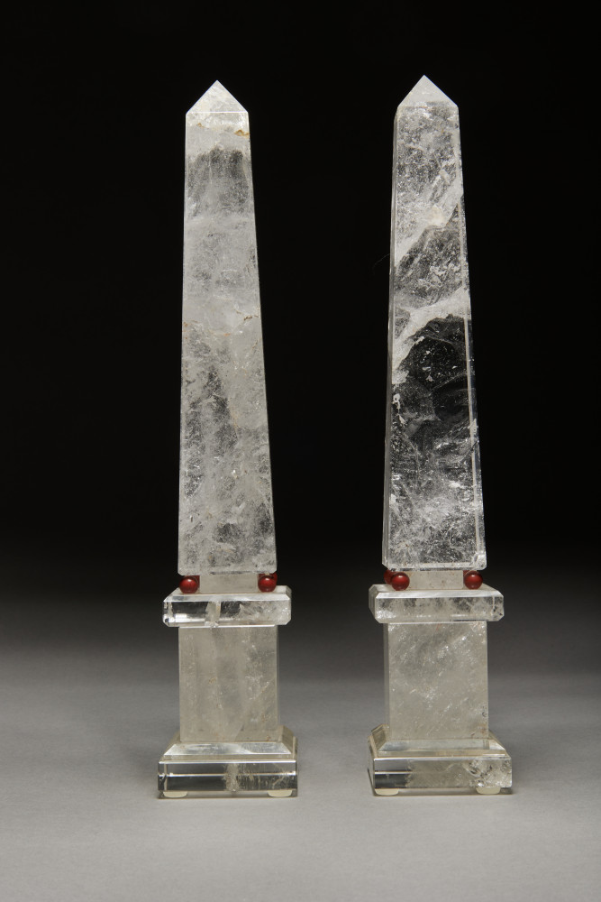 Pair of Rock Crystal Obelisks