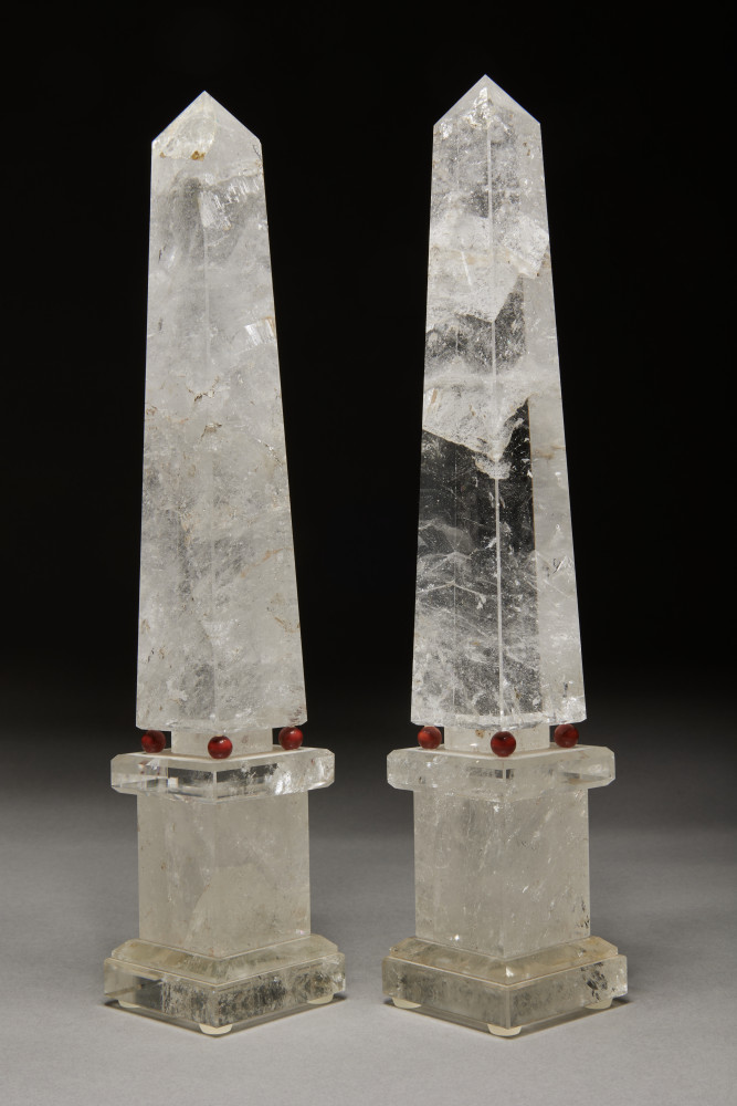 Pair of Rock Crystal Obelisks