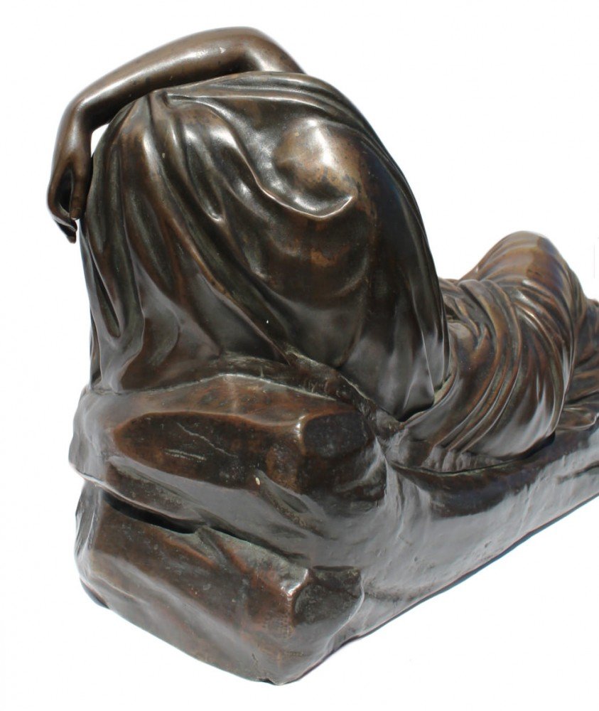 The Sleeping Ariadne, 18th century bronze after the antique