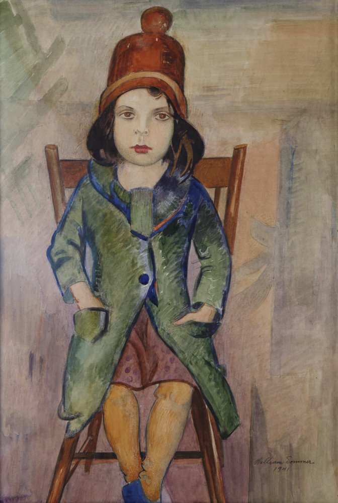 Girl in Green Coat by William Sommer