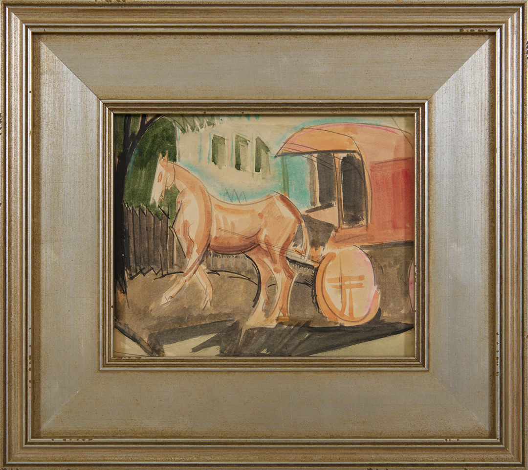 Horse and Covered Cart by William Sommer