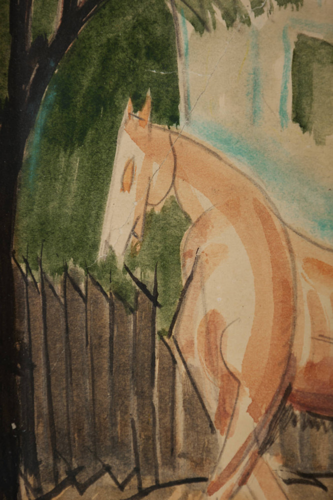 Horse and Covered Cart by William Sommer