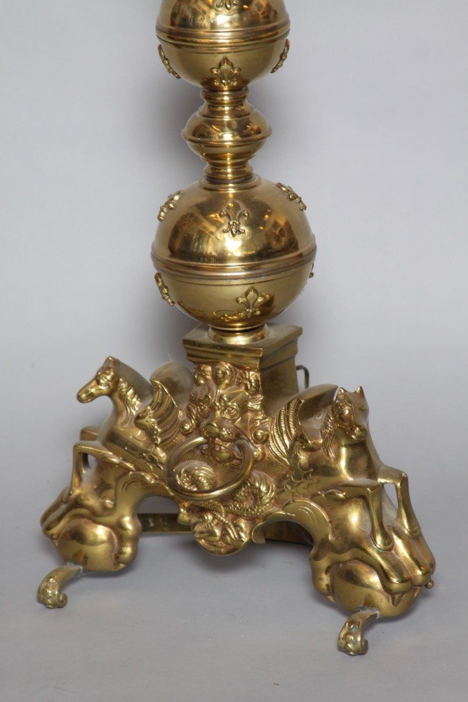 An Unusual Brass Floor Lamp