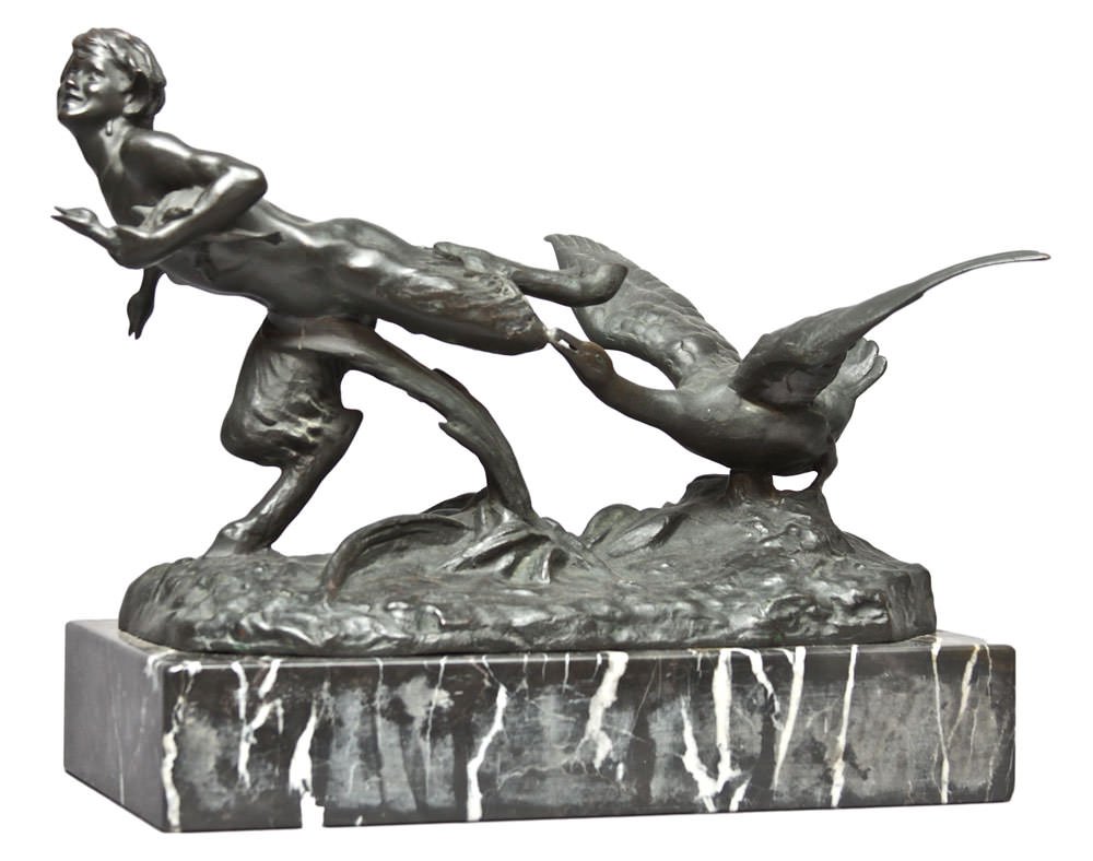 Goose Chasing a Satyr  by Victor Heinrich Seifert