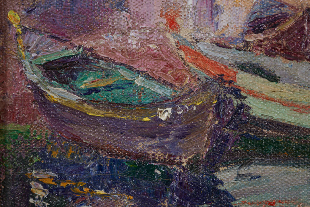 Fishing Boat Reflections, France by Abel G. Warshawsky