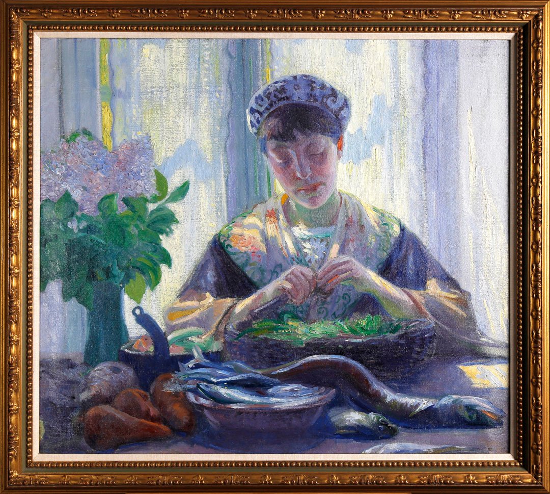 Woman Preparing Food by Abel G. Warshawsky