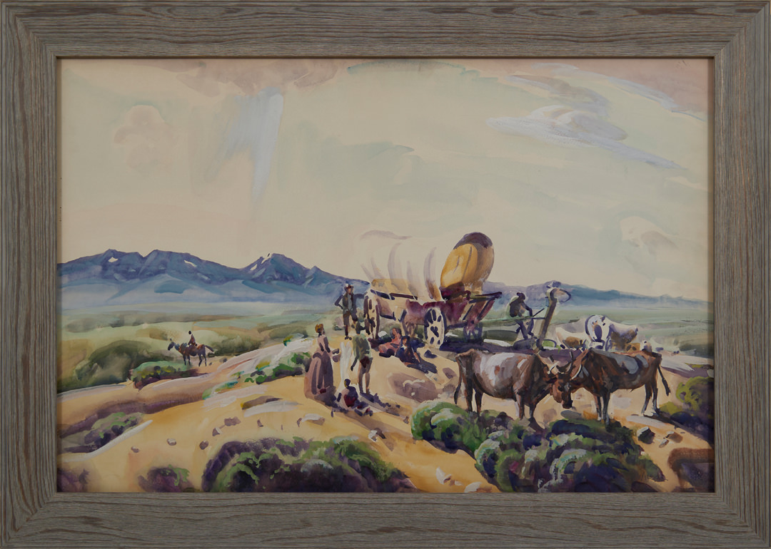 Covered Wagon, The Pioneers, Utah by Frank Nelson Wilcox