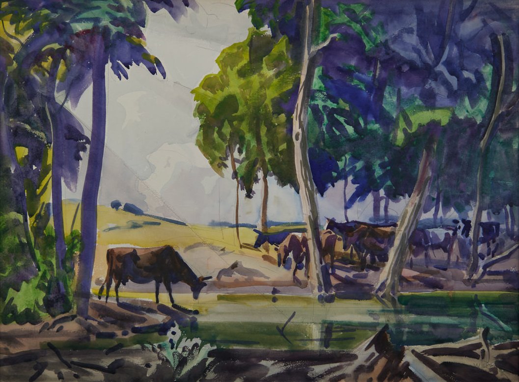 Cows by Woodland Pond, Toledo, Ohio by Frank Nelson Wilcox