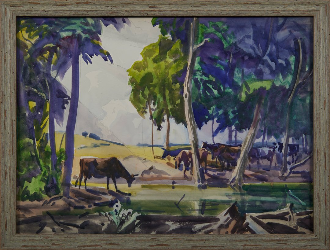 Cows by Woodland Pond, Toledo, Ohio by Frank Nelson Wilcox