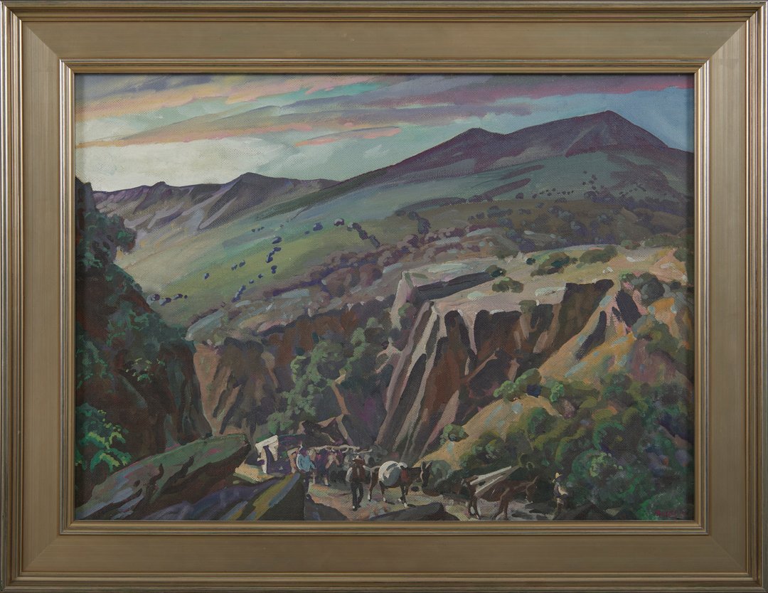 Oxen and Mule Drawn Wagon on the Trail by Frank Nelson Wilcox