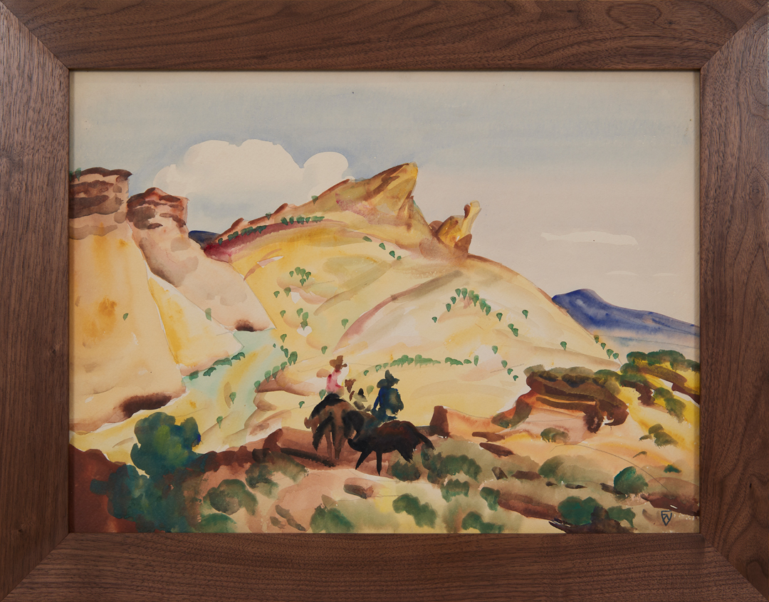 Riders Near Camel Rock Monument, Santa Fe, New Mexico by Frank Nelson Wilcox