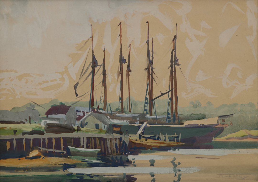 Schooner, Boothbay Harbor, Maine by Frank Nelson Wilcox