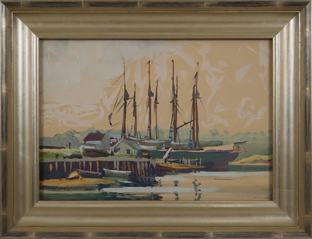 Schooner, Boothbay Harbor, Maine by Frank Nelson Wilcox