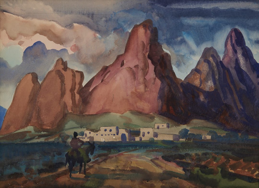 Sun Drenched Pueblo by Frank Nelson Wilcox