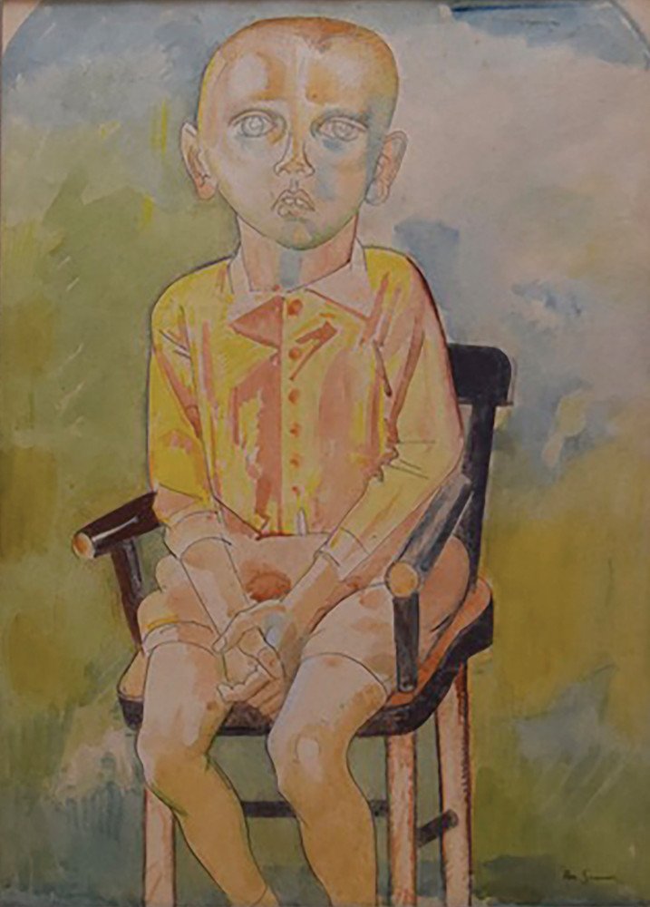 Frankie in Yellow (Portrait of Frankie Dominski) by William Sommer
