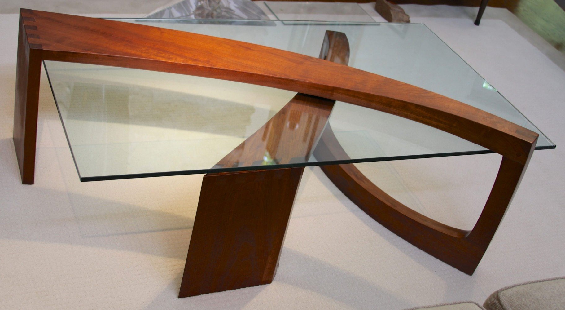 Walnut and Glass Coffee Table by Ben Mack