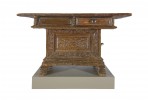 Walnut Table Sculpture: 16th/17th Century Italian Baroque Altar Table 