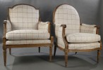 Two 18th c. French Bergeres, assembled pair, Louis XVIth period by 18th Century French School