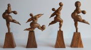 20th Century Carved Wooden Figures of Female Dancers
