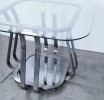 Pair of Metal and glass end tables, modern