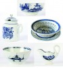Grouping of 18thc. Blue and White Wares, Worcester and Caughly
