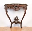Fine Louis XVth Carved Walnut Console Table with Original Marble Top