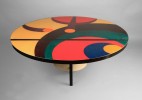 Inlaid and Stained Wood Coffee Table