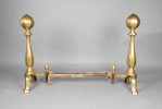 Large Pair of Brass Andirons, 19thc