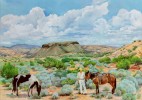 Large American Western Landscape with Figures in Foreground 