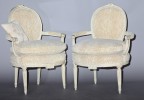 A Pair of Louis XVth Painted Fauteuils, 18thc.