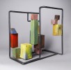 Abstract Painted Mixed Metal Sculpture: 