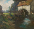 Watermill Scene by George Ames Aldrich