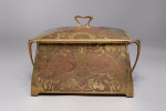 Art Nouveau Jugendstil Casque with Inlaid Brass Rose Design