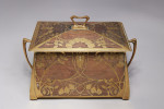 Art Nouveau Jugendstil Casque with Inlaid Brass Rose Design