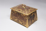 Art Nouveau Jugendstil Casque with Inlaid Brass Rose Design